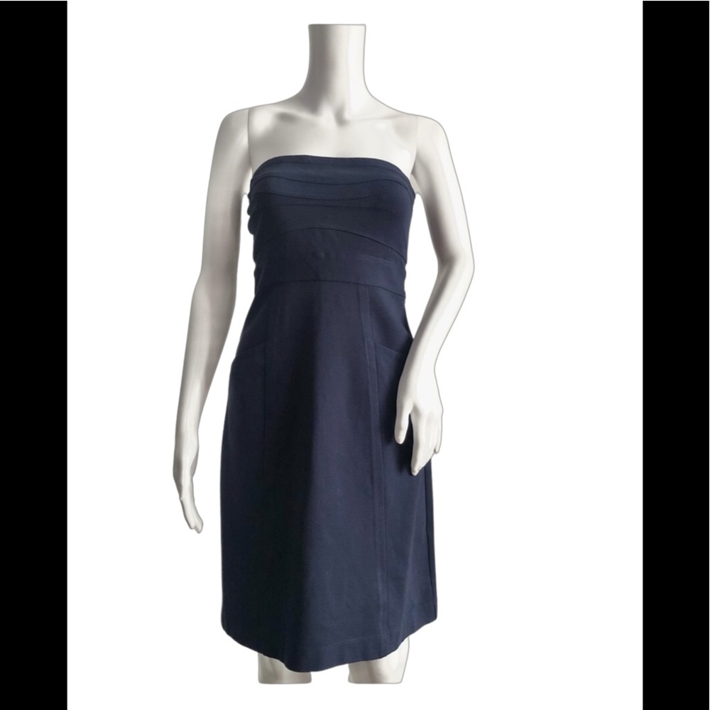 Theory Blue Strapless Dress